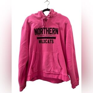 Northern Michigan University Wildcats Women’s Hoodie Pink Sweatshirt Size XL